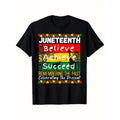 Juneteenth Believe Achieve Succeed Casual TShirt featuring Color Block Design and Regular Fit for Men and Women AllSeason Comfort and Machine Washability