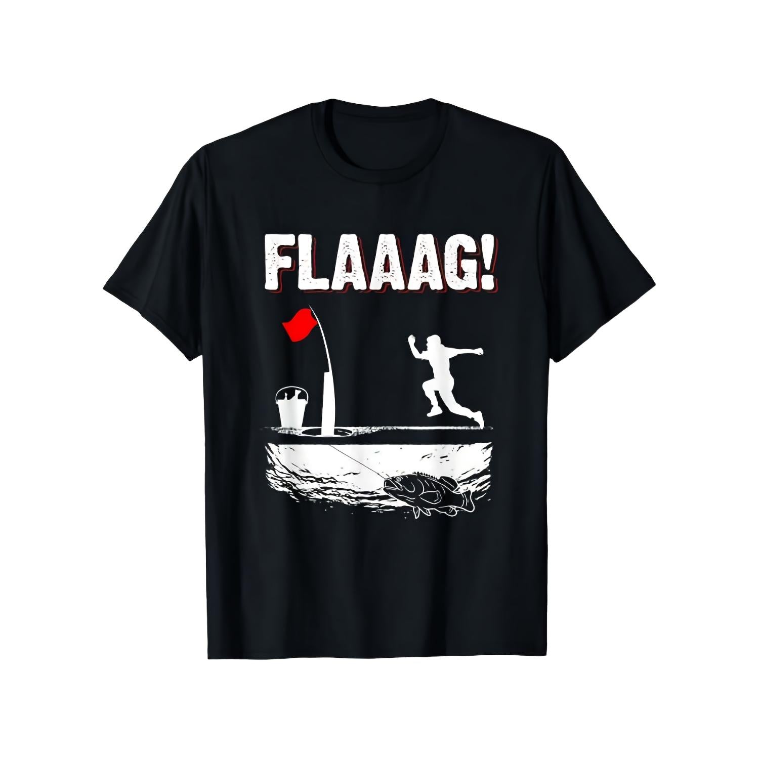 Men's FullCotton Ice Fishing TShirt Retro Fishing Theme Featuring Ice Hole and Fisherman Prints AllSeason Casual Wear SXXX Large Sizes Black Crew Neck Ideal for Outdoor Enthusiasts and Anglers