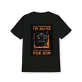 Quantum Mechanics Meme Print Casual Crew Neck T-Shirt Featuring Schr?dinger's Cat Pattern Perfect for Quantum Enthusiasts Unique Gift for Friends and Halloween Party Novelty Top