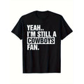 Men's Heavyweight Cowboys Fan Graphic T-Shirt Casual Crew Neck Cotton Tee Gift for Dads Sizes Small to XXXL