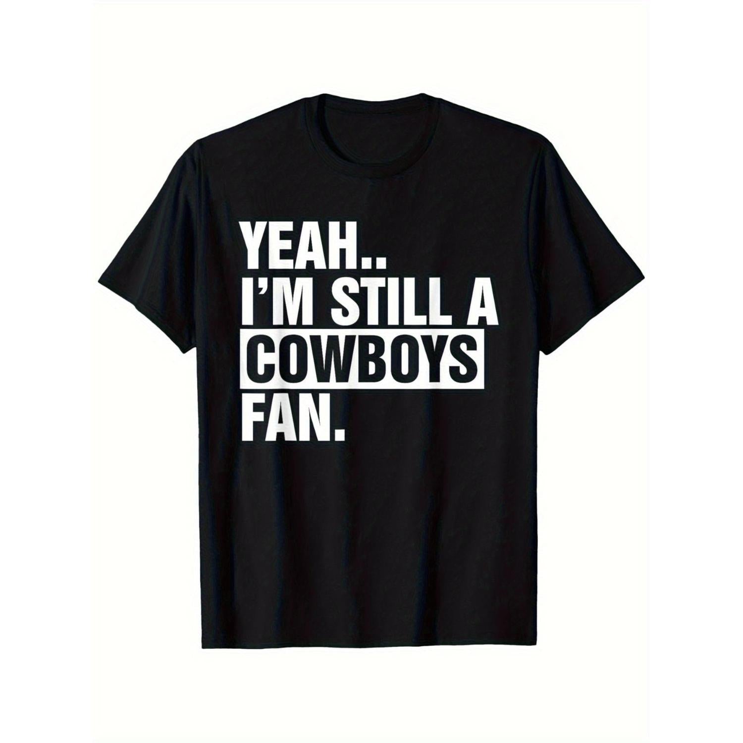 Men's Heavyweight Cowboys Fan Graphic T-Shirt Casual Crew Neck Cotton Tee Gift for Dads Sizes Small to XXXL