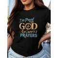 Women's Letter Print Round Neck Tee Casual Short Sleeve Crew Neck T-Shirt for Summer Stylish Daily Wear