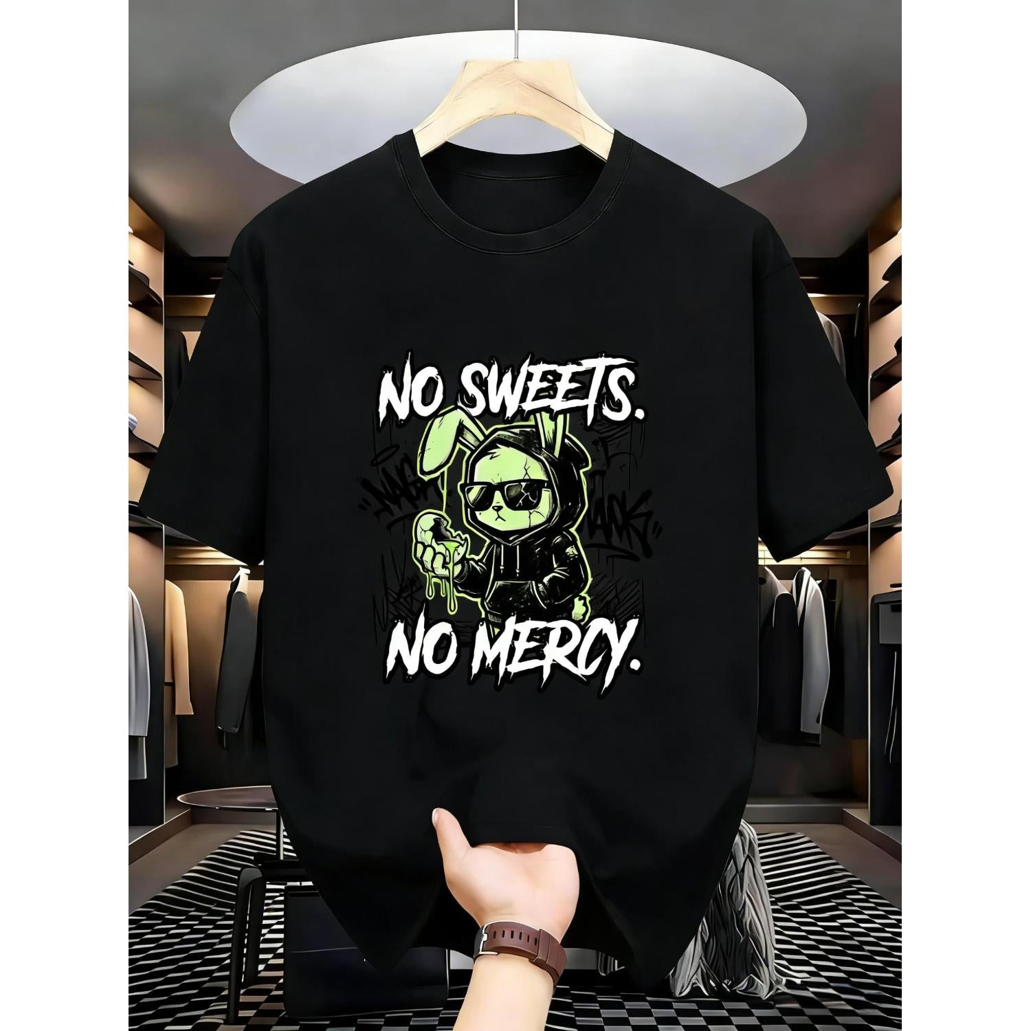 No Sweets No Mercy Bunny Graphic Tee Street Style Easter Rabbit T Shirt with Five Unique Designs