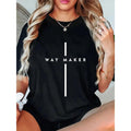 Pure Cotton Way Maker Jesus Cross Christian Faith Gift T-Shirt for Men and Women