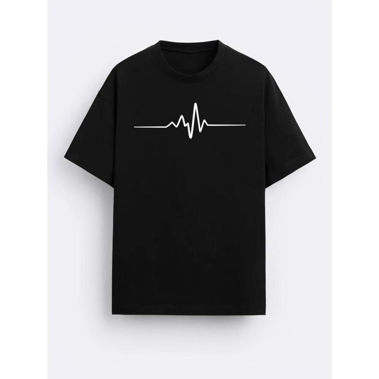 Men's ECG Print Short Sleeve T-Shirt for Summer Casual Wear Comfortable Versatile Trendy and Grandma's Favorite