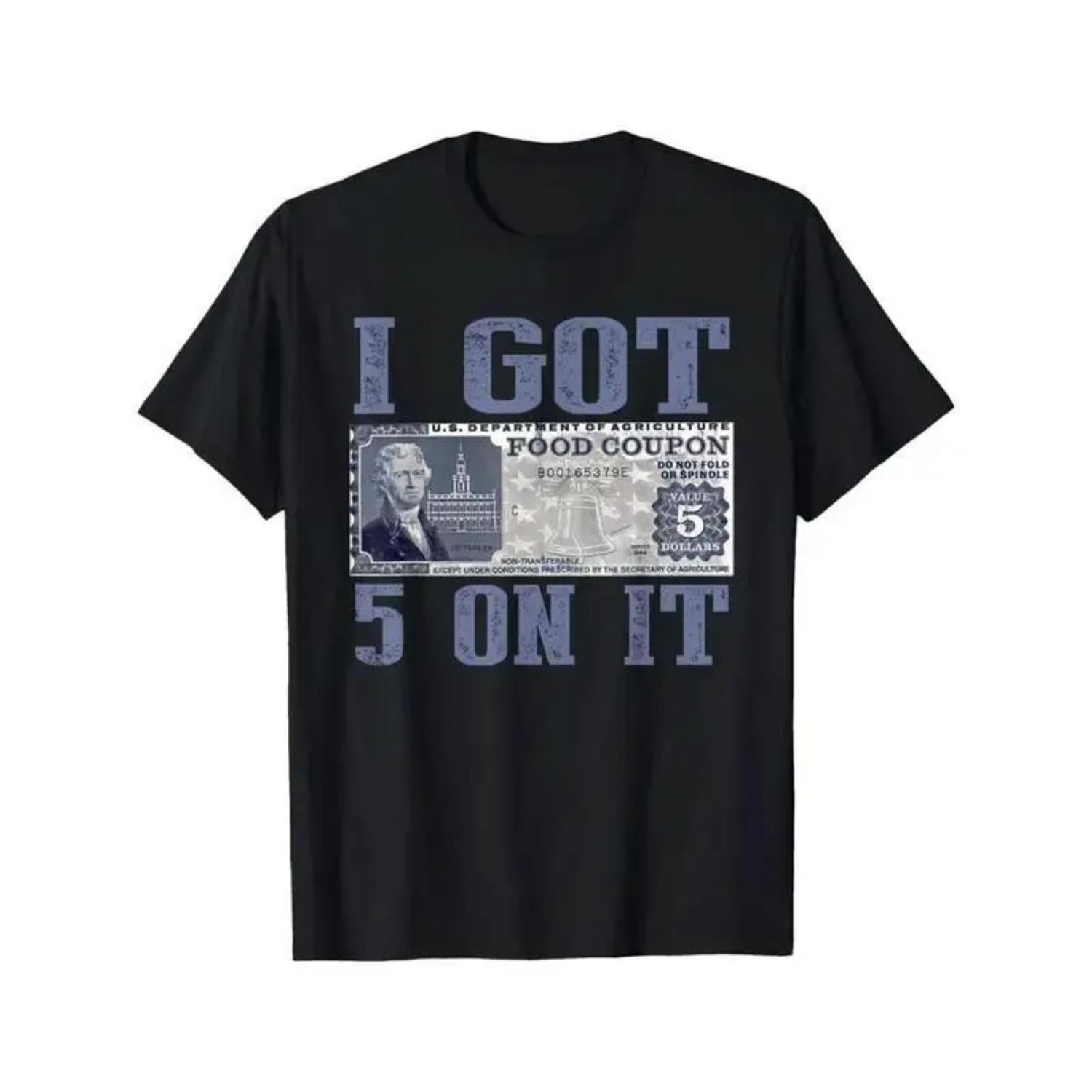 Cotton Loose Fit Graphic T-Shirt with Vintage Currency Print Streetwear Design Black Casual Short Sleeve Tee for Casual Wear and Holiday Gifts