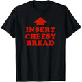 TShirt with Bold Red Insert Cheesy Bread Lettering and EyeCatching Arrow Design