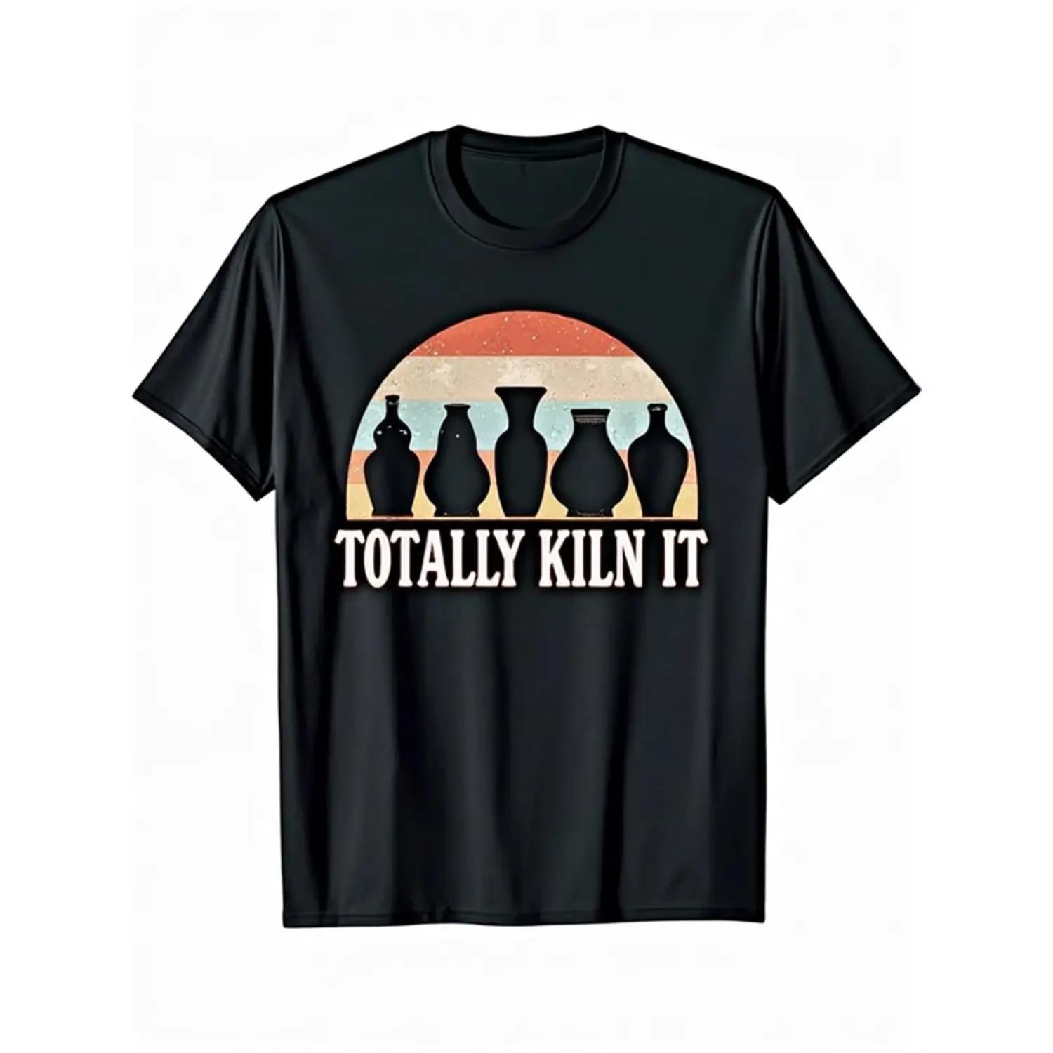 Stylish Retro Unisex T Shirt Inspired by the 70s and 80s Featuring Vase and Letter Prints