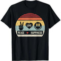 Peace Love and Happiness Vintage T shirt Crafted from 100 Percent Pure Cotton