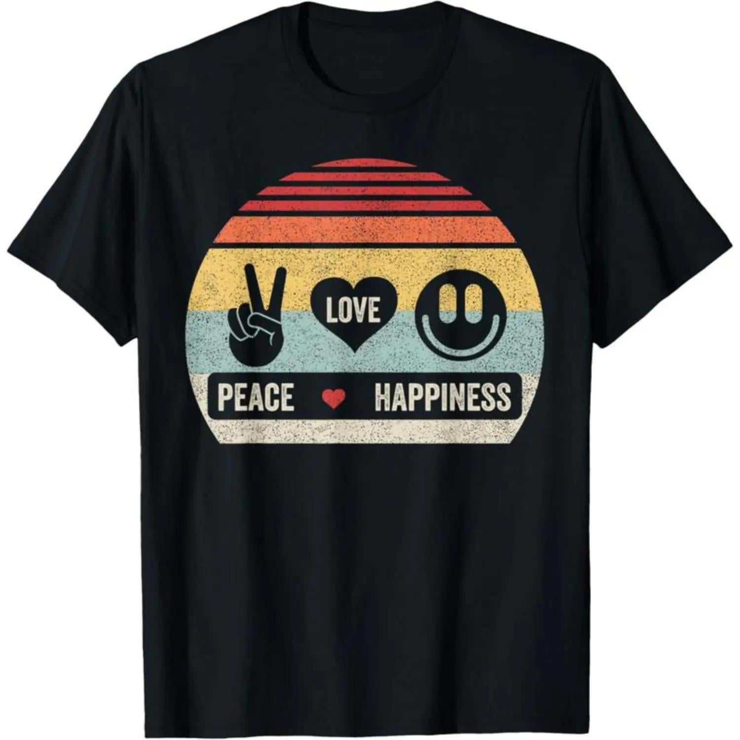 Peace Love and Happiness Vintage T shirt Crafted from 100 Percent Pure Cotton