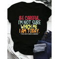 Cautious TShirt for Women Casual Short Sleeve Tee Uncertain Identity Top