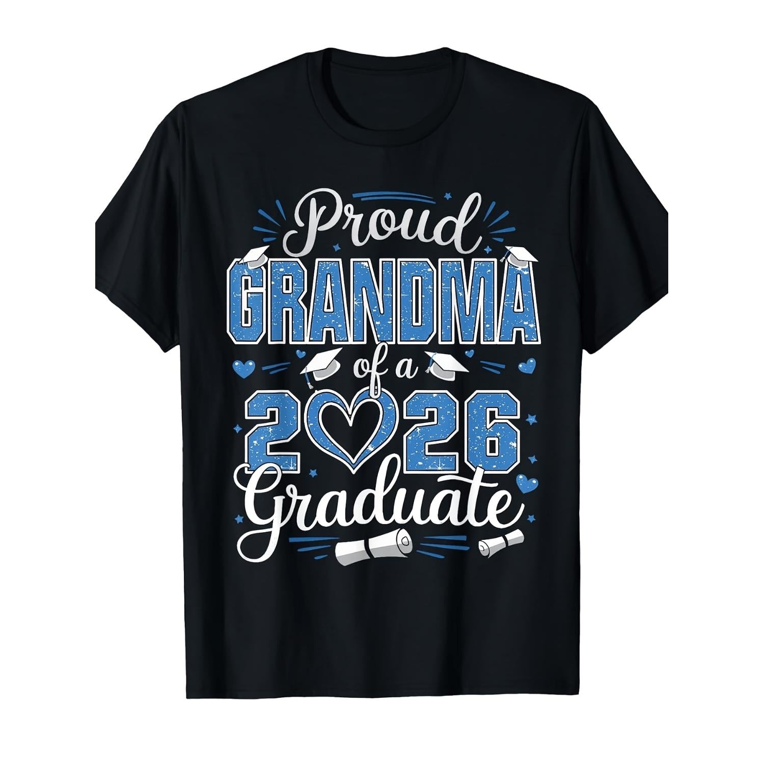 Proud Grandmother of 2026 Graduate T Shirt Unisex Adult Retro Graduation Cap and Diploma Design