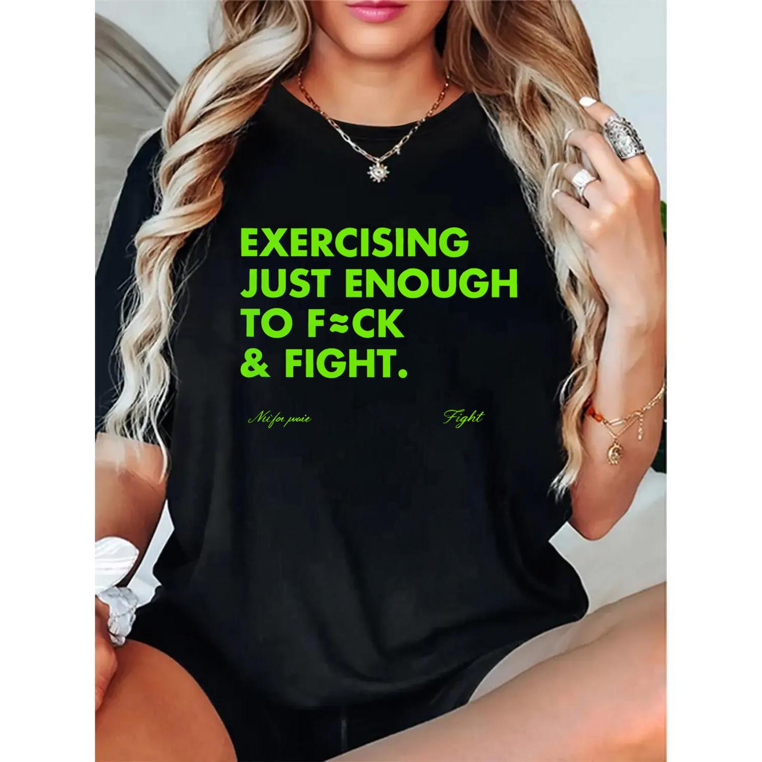 Humorous Streetwear Tee Featuring Casual Exercise Theme for Fistfights and Fun Retro Vintage Y3K Style