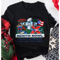 Oversized Benito Bowl TShirt with Festive Christmas Print Unisex Graphic Tee for Game Day Casual Streetwear Sports Fan Holiday Outfit Gift for Him and Her