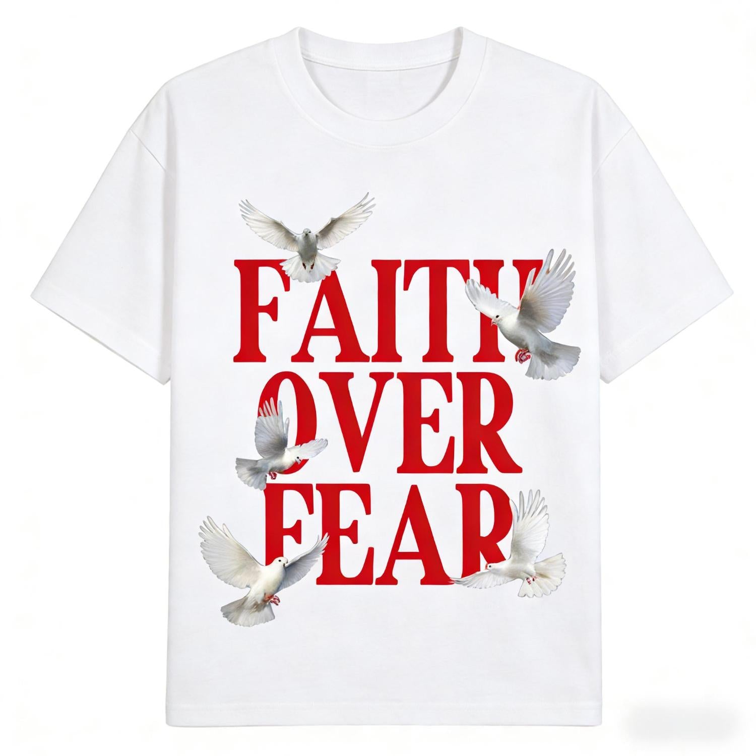 Mens 100 Percent Cotton Letter and White Dove Graphic Print Round Neck T Shirt Casual Summer Short Sleeve Crew Neck Fashionable Streetwear Top for Daily Comfort