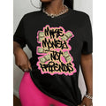 Women's Casual Vivid Banknote Slogan Pattern TShirt 100 Percent Round Neck Short Sleeve AllSeason Fashion Relaxed Fit Urban Trendy Lightweight Soft Fabric Basic Tee