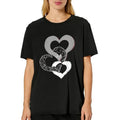 Women's Valentine's Day Heart Print Round Neck Short Sleeve Casual Blouse Ideal for Spring Summer and Year-Round Wear Machine Washable Daily Top