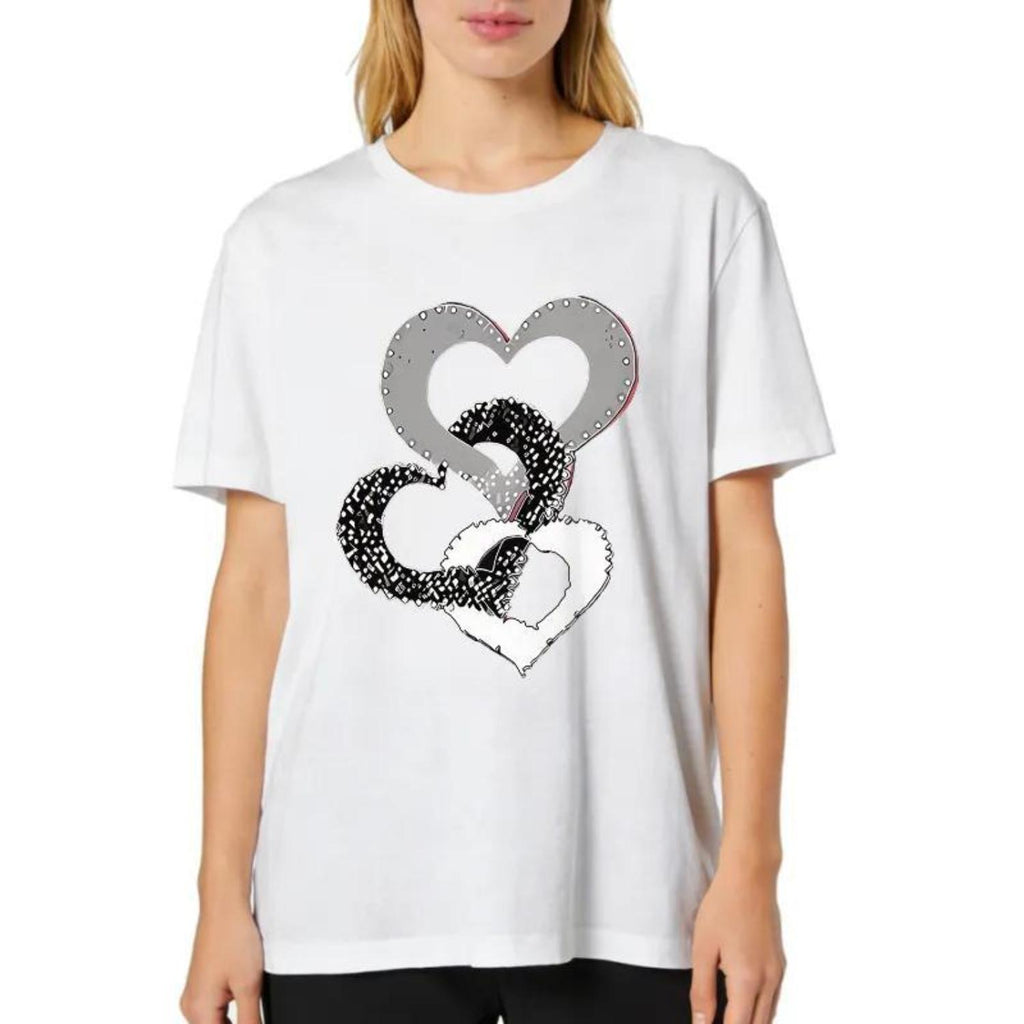Women's Valentine's Day Heart Print Round Neck Short Sleeve Casual Blouse Ideal for Spring Summer and Year-Round Wear Machine Washable Daily Top