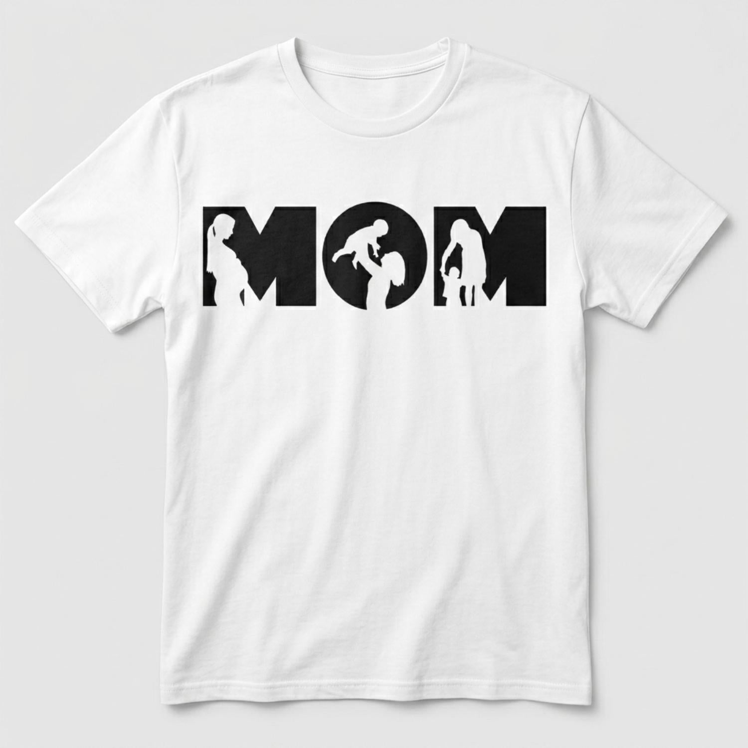 Minimalist Black MOM Cutout Shirt | Premium 100% Cotton | Inclusive Sizing S-5XL