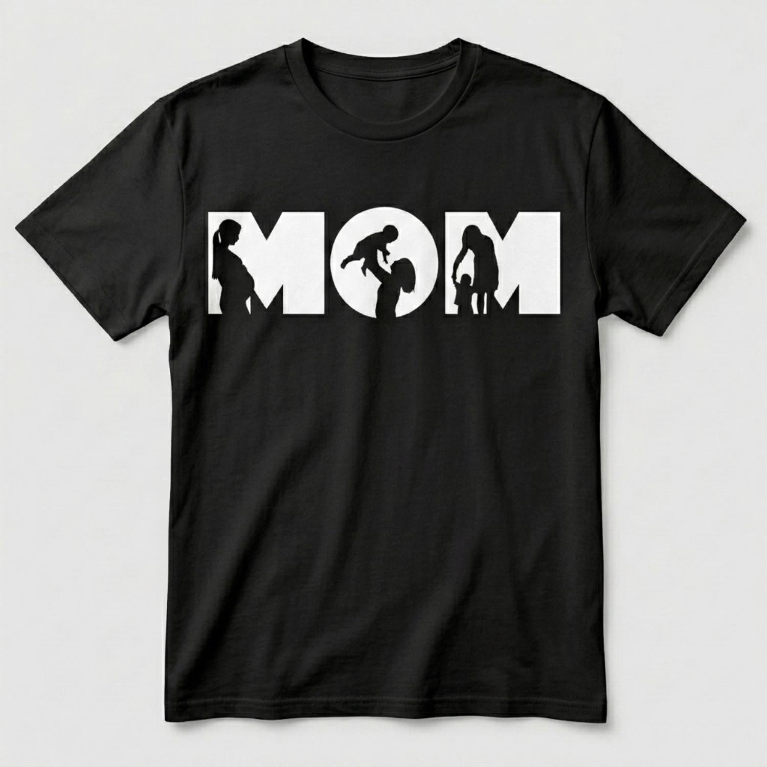 Minimalist Black MOM Cutout Shirt | Premium 100% Cotton | Inclusive Sizing S-5XL