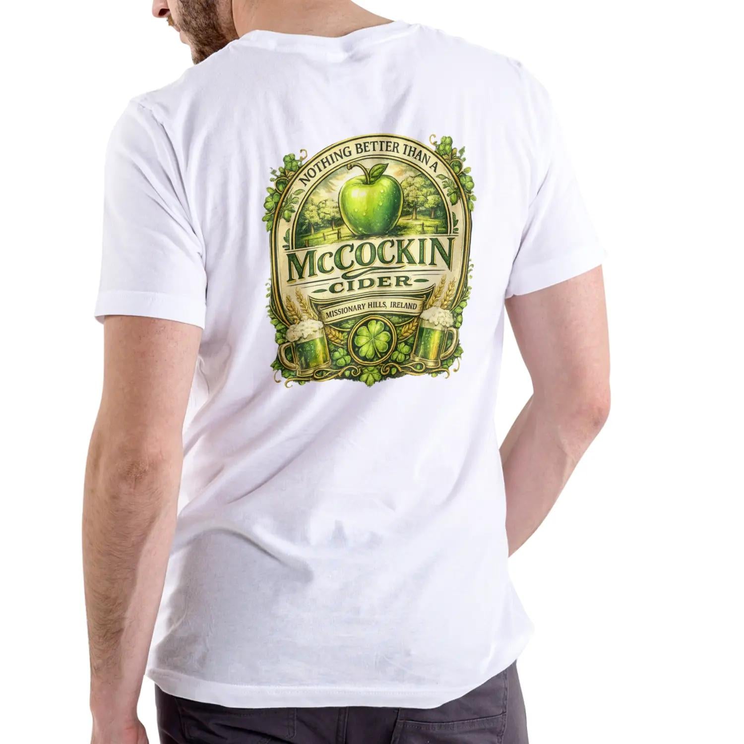 Mccockin Cider Funny Name T Shirt Unisex Cotton Perfect for St Patricks Day Celebrations